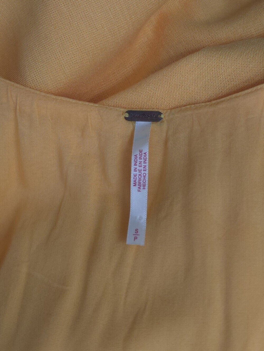Free People Vintage Summer Mustard Yellow Tie-Front Midi Dress - Picture 6 of 8